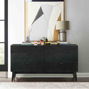 Petra 6 Drawer Wood Dresser in Black Finish - Furniture City (CA)l