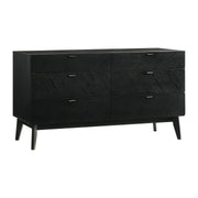 Petra 6 Drawer Wood Dresser in Black Finish - Furniture City (CA)l
