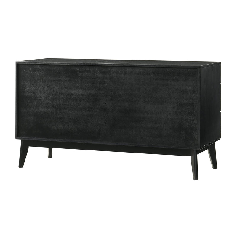 Petra 6 Drawer Wood Dresser in Black Finish - Furniture City (CA)l