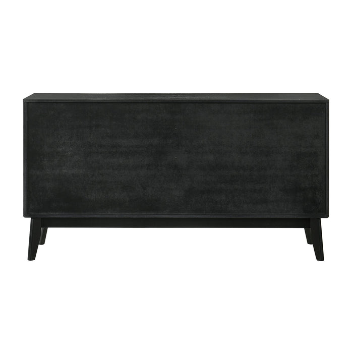 Petra 6 Drawer Wood Dresser in Black Finish