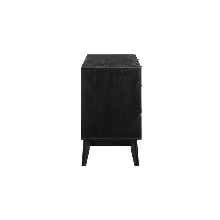 Petra 6 Drawer Wood Dresser in Black Finish