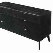 Petra 6 Drawer Wood Dresser in Black Finish - Furniture City (CA)l