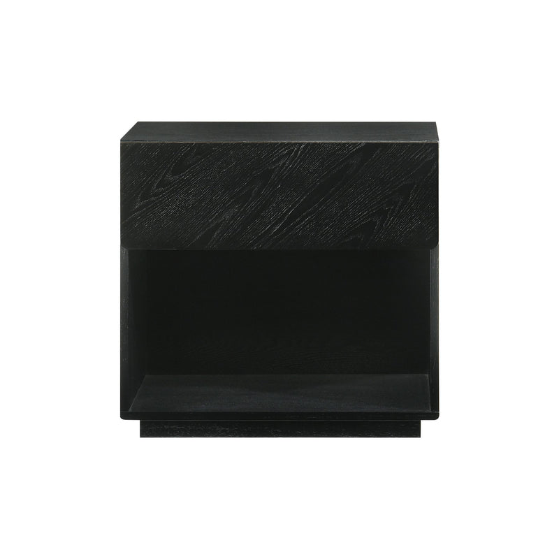 Petra 1 Drawer Wood Nightstand in Black Finish - Furniture City (CA)l