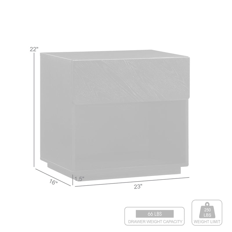 Petra 1 Drawer Wood Nightstand in Black Finish - Furniture City (CA)l