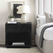 Petra 1 Drawer Wood Nightstand in Black Finish - Furniture City (CA)l