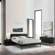 Petra 1 Drawer Wood Nightstand in Black Finish - Furniture City (CA)l