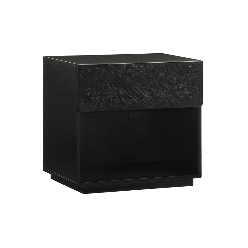 Petra 1 Drawer Wood Nightstand in Black Finish - Furniture City (CA)l