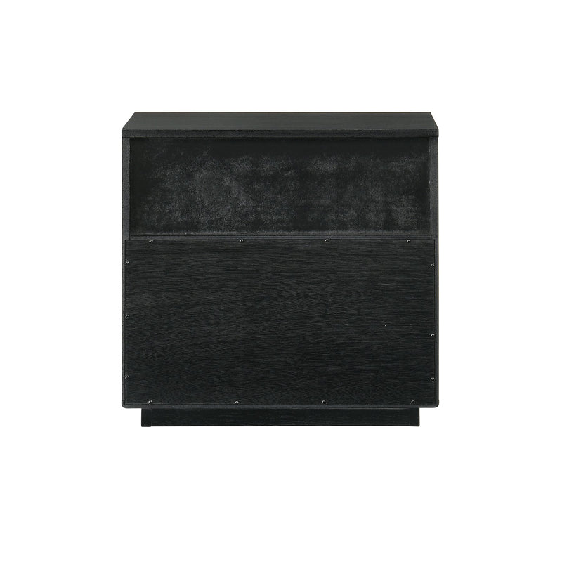 Petra 1 Drawer Wood Nightstand in Black Finish - Furniture City (CA)l