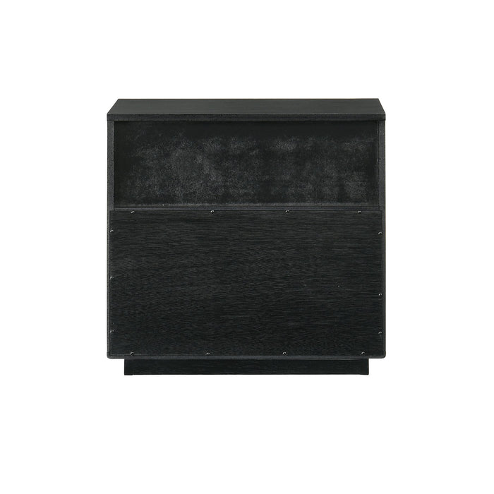 Petra 1 Drawer Wood Nightstand in Black Finish