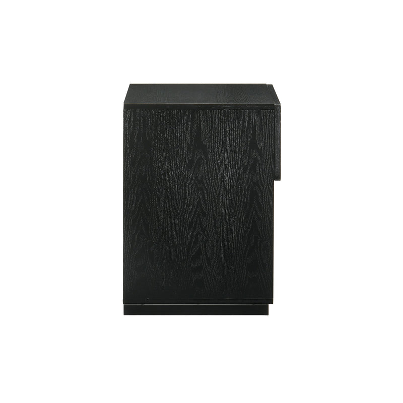 Petra 1 Drawer Wood Nightstand in Black Finish - Furniture City (CA)l