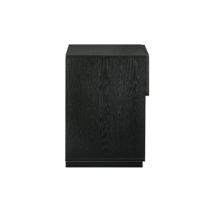 Petra 1 Drawer Wood Nightstand in Black Finish