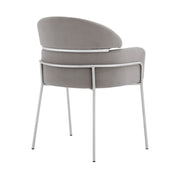 Portia Gray Velvet and Brushed Stainless Steel Dining Room Chairs - Set of 2 - Furniture City (CA)l