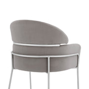 Portia Gray Velvet and Brushed Stainless Steel Dining Room Chairs - Set of 2 - Furniture City (CA)l