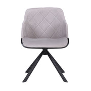 Puma Contemporary Dining Chair in Black Powder Coated Finish with Gray Velvet and Black Brushed Wood Finish - Furniture City (CA)l