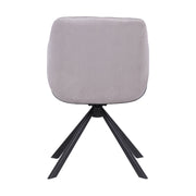Puma Contemporary Dining Chair in Black Powder Coated Finish with Gray Velvet and Black Brushed Wood Finish - Furniture City (CA)l
