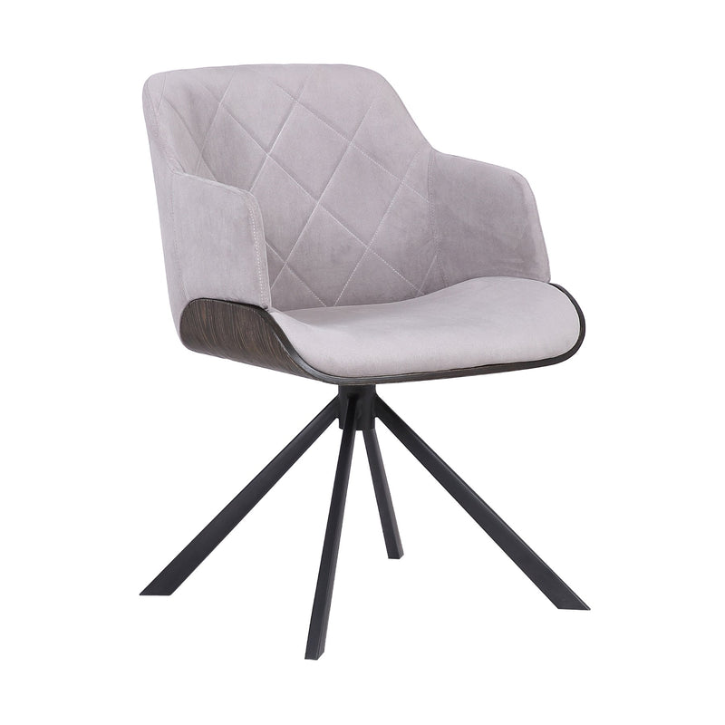 Puma Mid-Century Dining Chair in Black Powder Coated Finish with Gray Velvet and Walnut Glazed Finish - Furniture City (CA)l