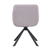 Puma Mid-Century Dining Chair in Black Powder Coated Finish with Gray Velvet and Walnut Glazed Finish - Furniture City (CA)l