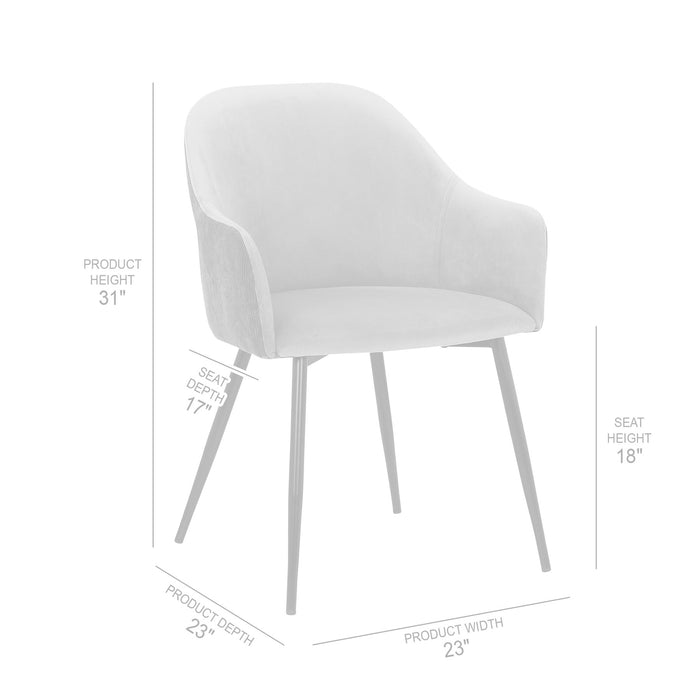 Pixie Black and Dark Gray Fabric Dining Room Chair with Black Metal Legs