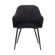 Pixie Black and Dark Gray Fabric Dining Room Chair with Black Metal Legs - Furniture City (CA)l