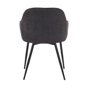 Pixie Black and Dark Gray Fabric Dining Room Chair with Black Metal Legs - Furniture City (CA)l