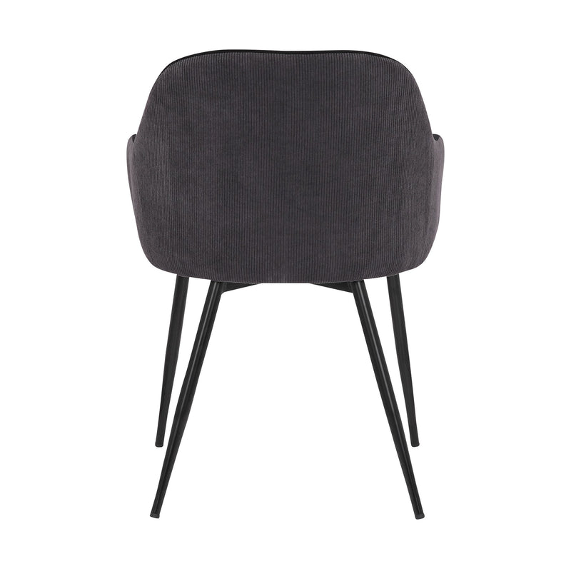 Pixie Black and Dark Gray Fabric Dining Room Chair with Black Metal Legs - Furniture City (CA)l