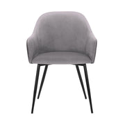 Pixie Dark Gray and Black Fabric Dining Room Chair with Black Metal Legs - Furniture City (CA)l