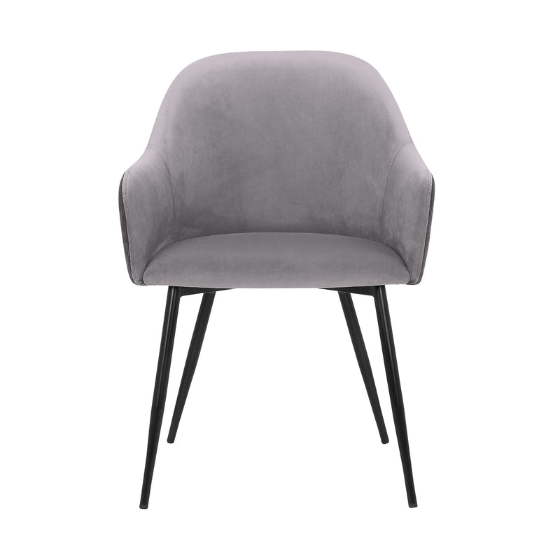 Pixie Dark Gray and Black Fabric Dining Room Chair with Black Metal Legs - Furniture City (CA)l