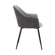 Pixie Dark Gray and Black Fabric Dining Room Chair with Black Metal Legs - Furniture City (CA)l
