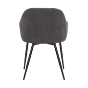 Pixie Dark Gray and Black Fabric Dining Room Chair with Black Metal Legs - Furniture City (CA)l