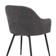 Pixie Dark Gray and Black Fabric Dining Room Chair with Black Metal Legs - Furniture City (CA)l