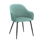 Pixie Two Tone Teal Fabric Dining Room Chair with Black Metal Legs - Furniture City (CA)l
