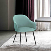 Pixie Two Tone Teal Fabric Dining Room Chair with Black Metal Legs - Furniture City (CA)l