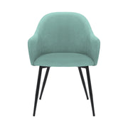 Pixie Two Tone Teal Fabric Dining Room Chair with Black Metal Legs - Furniture City (CA)l