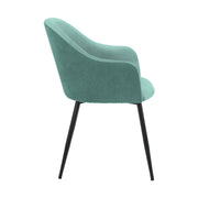 Pixie Two Tone Teal Fabric Dining Room Chair with Black Metal Legs - Furniture City (CA)l