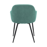 Pixie Two Tone Teal Fabric Dining Room Chair with Black Metal Legs - Furniture City (CA)l