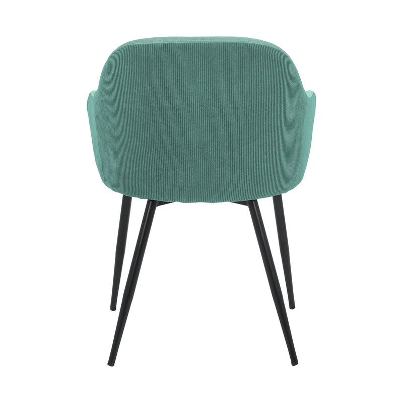 Pixie Two Tone Teal Fabric Dining Room Chair with Black Metal Legs - Furniture City (CA)l