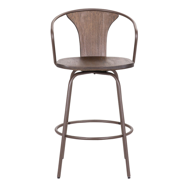 Payton Industrial 26" Swivel Walnut Wood and Metal Bar Stool - Furniture City (CA)l