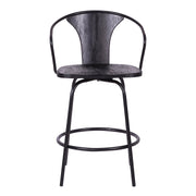 Payton Industrial 26" Swivel Black Wood and Metal Bar Stool - Furniture City (CA)l