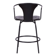 Payton Industrial 26" Swivel Black Wood and Metal Bar Stool - Furniture City (CA)l