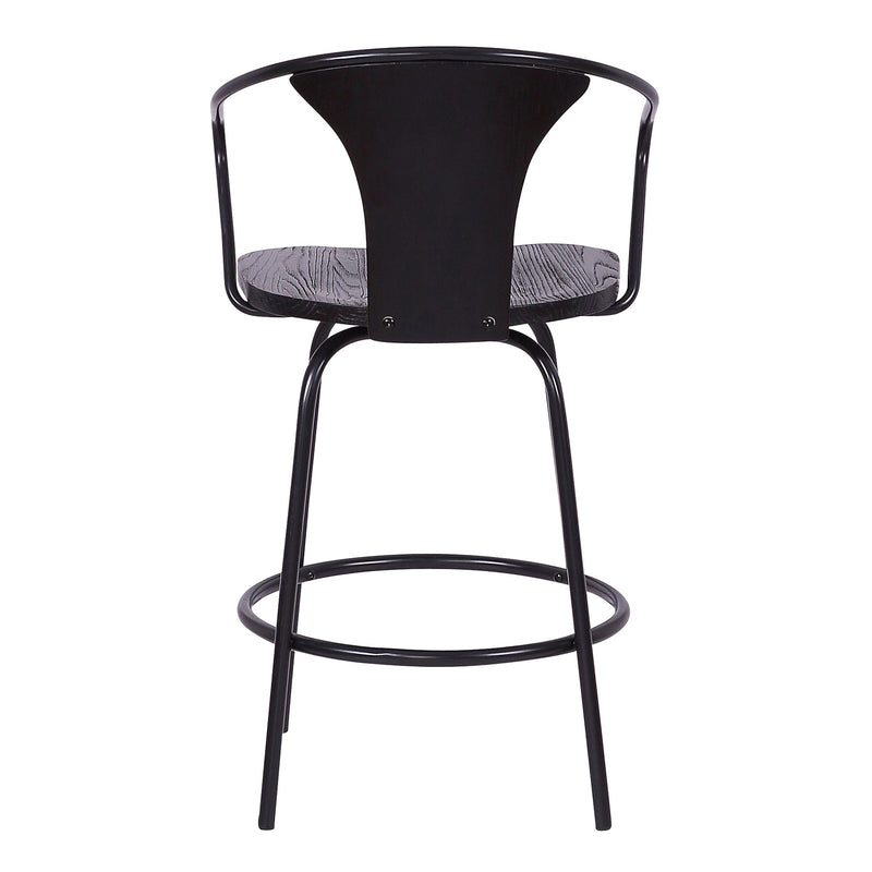 Payton Industrial 26" Swivel Black Wood and Metal Bar Stool - Furniture City (CA)l