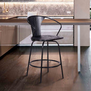 Payton Industrial 26" Swivel Black Wood and Metal Bar Stool - Furniture City (CA)l