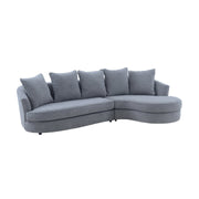 Queenly Gray Fabric Upholstered Corner Sofa - Furniture City (CA)l