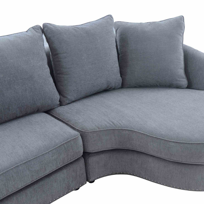 Queenly Gray Fabric Upholstered Corner Sofa - Furniture City (CA)l