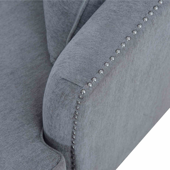 Queenly Gray Fabric Upholstered Corner Sofa