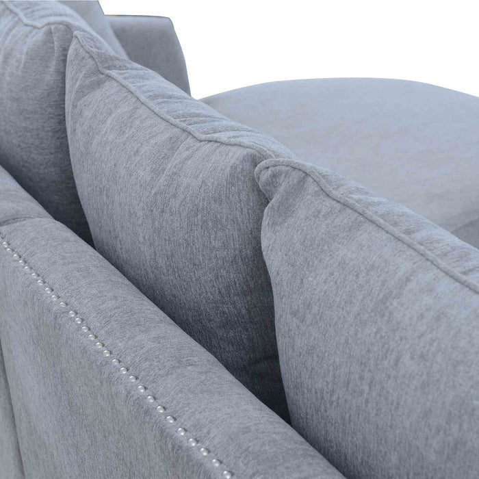 Queenly Gray Fabric Upholstered Corner Sofa