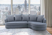 Queenly Gray Fabric Upholstered Corner Sofa - Furniture City (CA)l