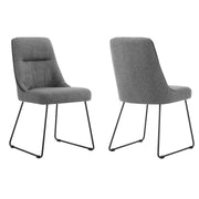 Quartz Gray Fabric and Metal Dining Room Chairs - Set of 2 - Furniture City (CA)l