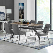 Quartz Gray Fabric and Metal Dining Room Chairs - Set of 2 - Furniture City (CA)l