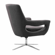 Quinn Contemporary Adjustable Swivel Accent Chair in Polished Chrome Finish with Gray Fabric - Furniture City (CA)l