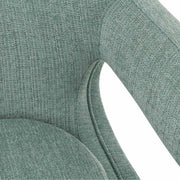 Quinn Contemporary Adjustable Swivel Accent Chair in Polished Steel Finish with Spa Blue Fabric - Furniture City (CA)l